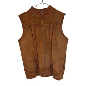Designer Original Tan Suede‎ Vest Woman Size S